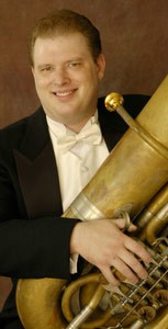 Tuba player Jc Sherman for whom Concerto for Tubameister was commissioned at world premiere in Vancouver, September 2008.